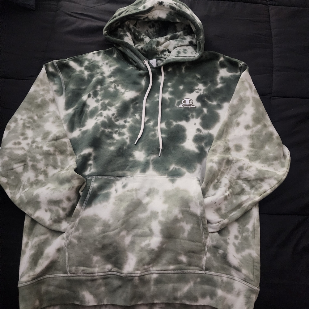 Champion Green Tie-Dye Hoodie